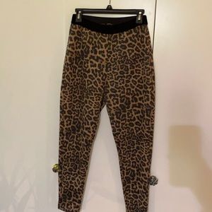 Zara high waist cigarette pant leopard cheetah